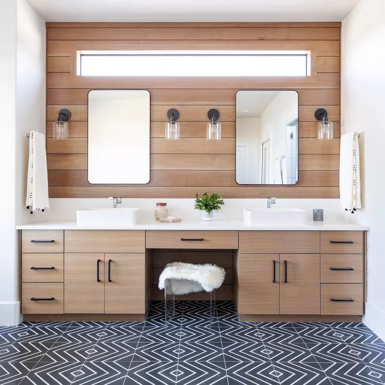 浴室設計衛浴裝潢雙面鏡子洗手台臉盆