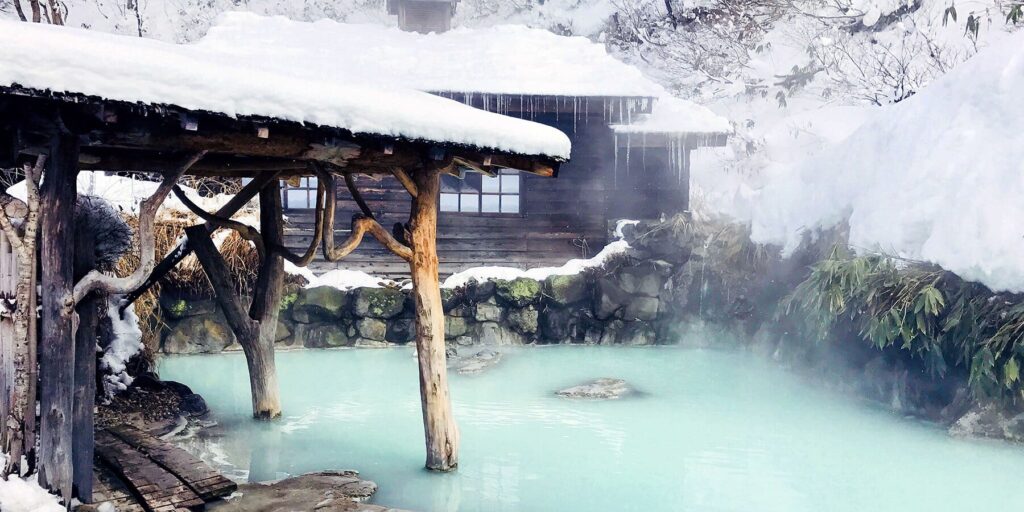 日本旅行日本旅遊溫泉泡湯建築設計書冬天