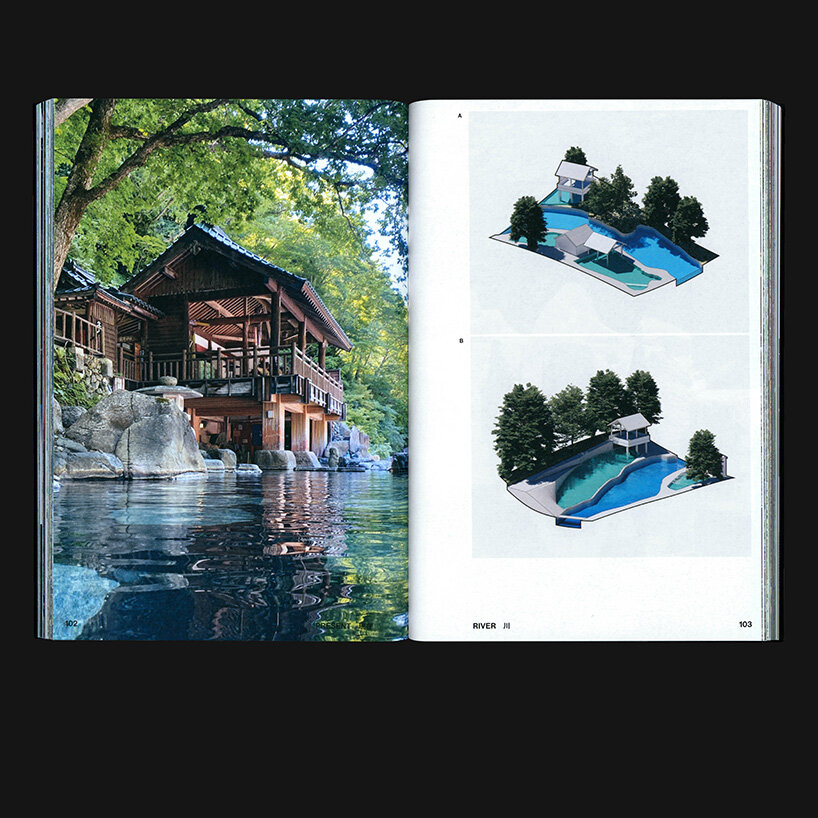 日本旅行日本旅遊溫泉泡湯建築設計書剖面圖