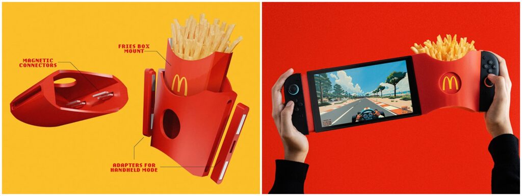 nintendo switch 2-任天堂-麥當勞薯條架-3D 列印-電玩遊戲-速食-使用方式-手把-掌機